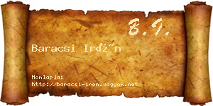 Baracsi Irén névjegykártya
