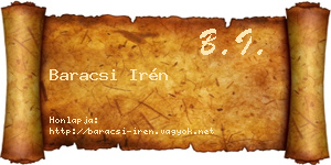 Baracsi Irén névjegykártya
